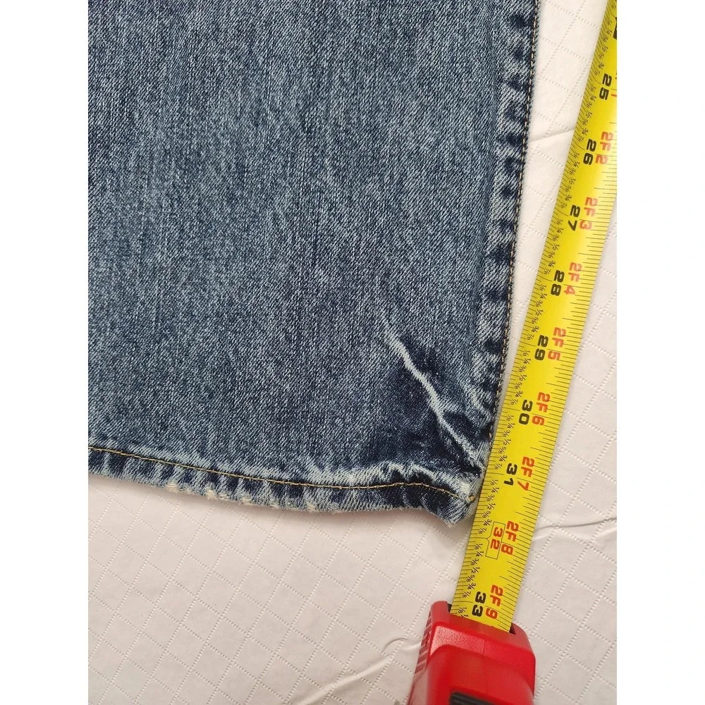 Denim & Supply RL Jeans Mens 33x30 Blue Bootcut Distressed USA Flag Denim Pants - Picture 14 of 16